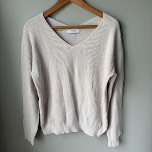 Slobe iena Nuteral Women’s Knit V Neck Sweater Size Small Light Gray- Japanese